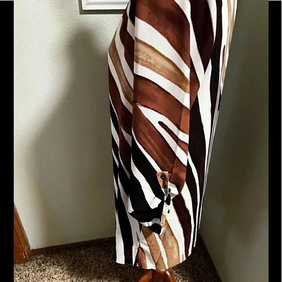 NWT ZOZO Adjustable sleeves Open Cardigan Size Small Cream, Brown & Tan #MSCC1 - Picture 4 of 5